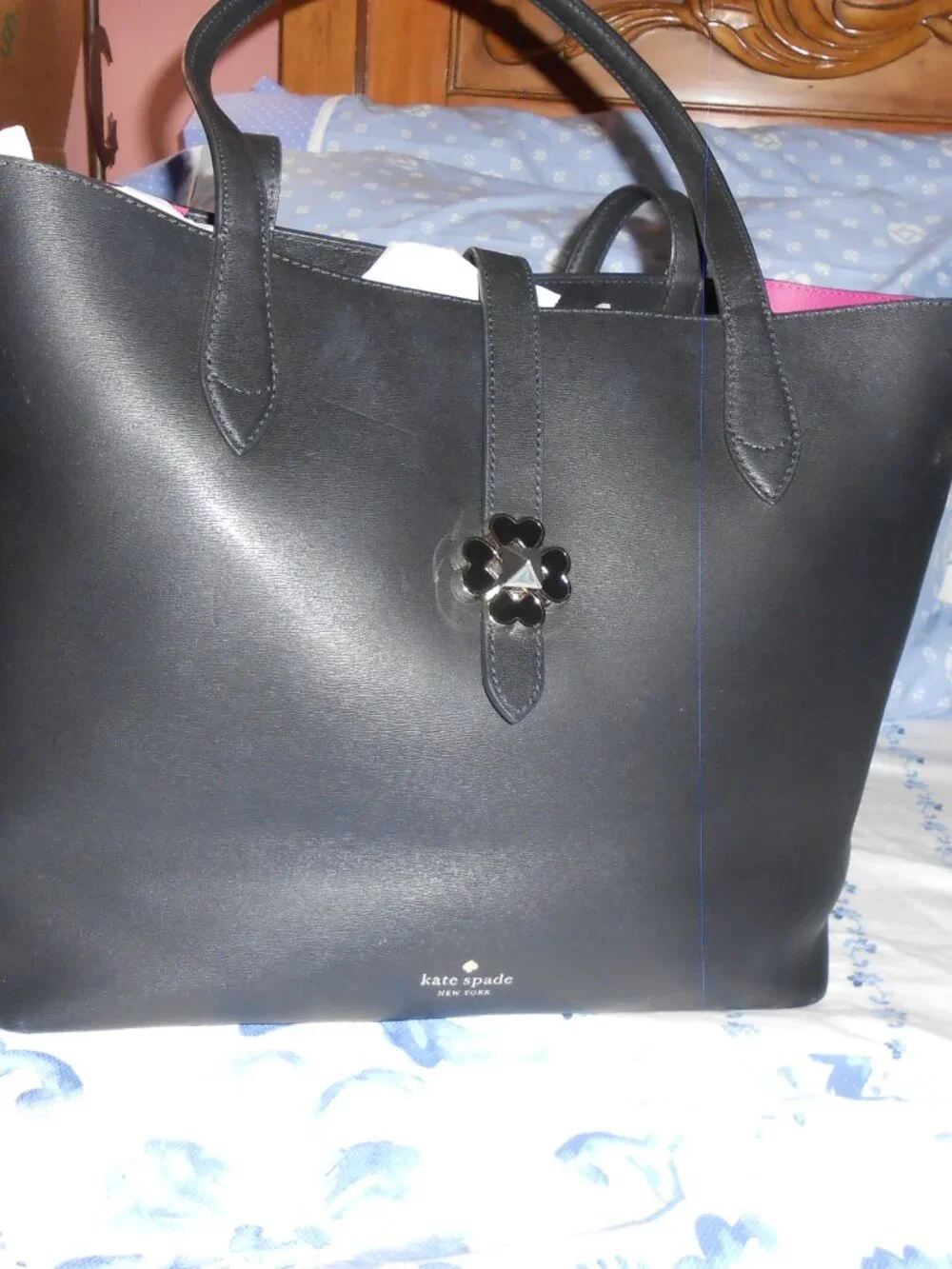 Kate Spade Tote Bag Women's Large Black Nicola Twist lock closure VGC